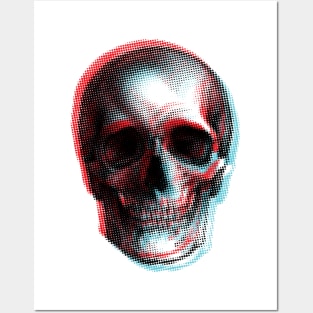 Skull glitch Posters and Art